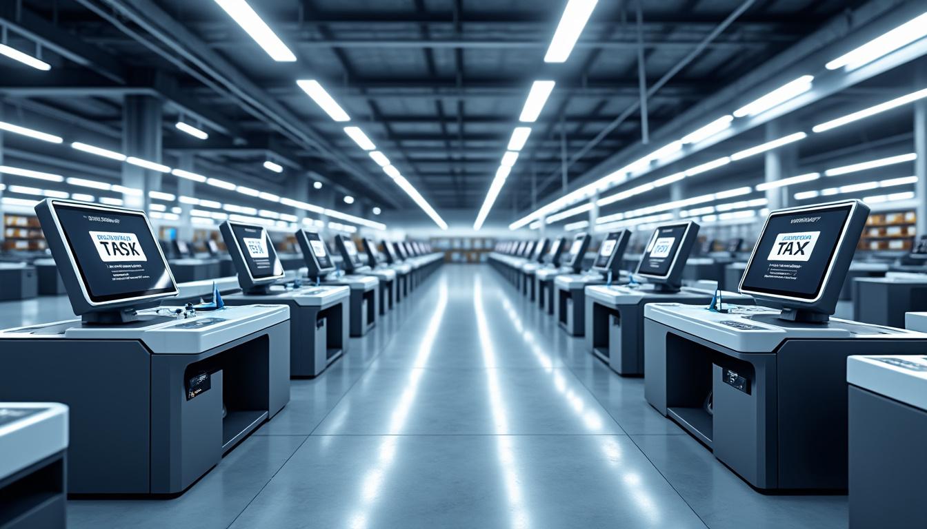 découvrez comment l'intelligence artificielle intégrée aux caisses automatiques transforme le rôle des robots en contributeurs aux charges sociales, modifiant ainsi le paysage économique et social.